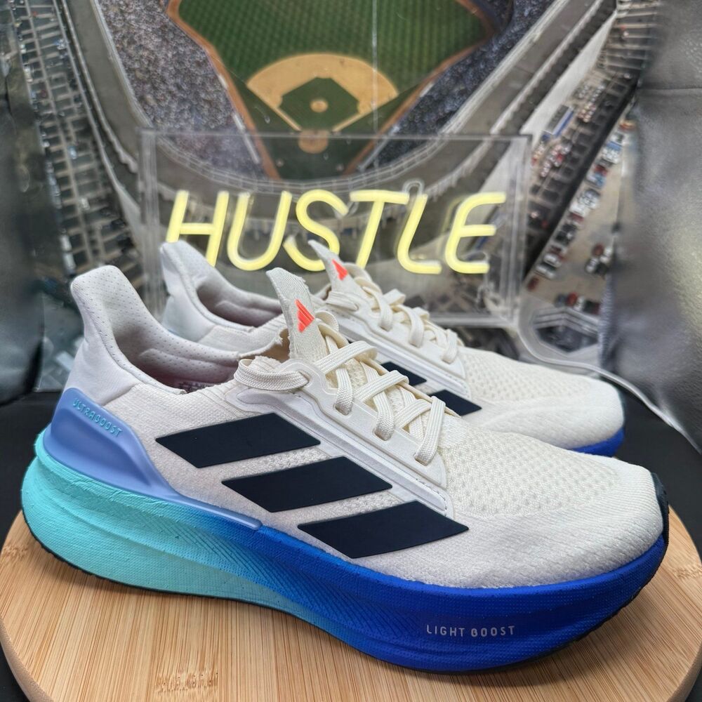 Adidas Women’s White & Blue Light Boost Running Shoes